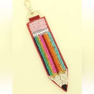Colorful Pencil Beaded Keychain